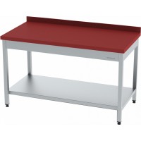Polietilen Tablalı Paslanmaz Çalışma Tezgahı Taban Raflı Açık 140x70x85