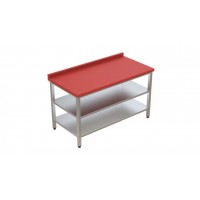 Polietilen Tablalı Paslanmaz Çalışma Tezgahı Taban  Raflı Ara Raflı Açık 160x60x85