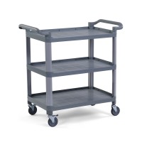 Plastik Servis Arabası 3 Katlı Açık, Gri