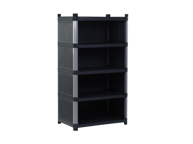 Plastik 5 Katlı Kapalı Sabit Raf, Antrasit Gri Plastik 5 Katlı Kapalı Sabit Raf, Antrasit Gri
