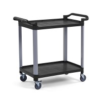 Plastik Servis Arabası 2 Katlı Açık, Siyah