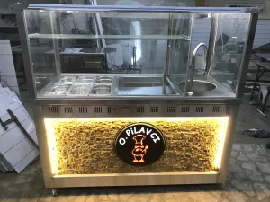 Pilav Ayran Çorba Yemek Tezgahı - Bölmeli Tavuklu Nohutlu Pilav Tezgahı
