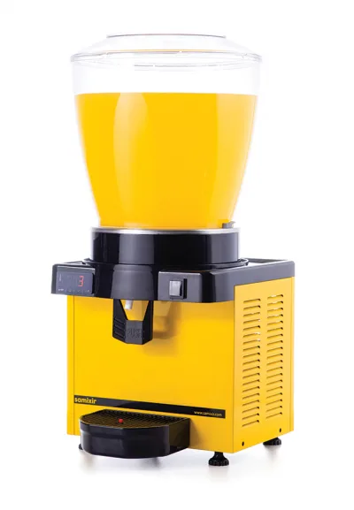 Samixir Panoramik Ayran - Meşrubat Makinesi Dijital - 22 Litre Sarı Gövde