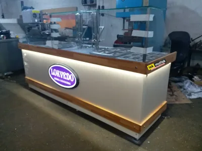 Çikolatalı Lokma Tezgahı - 2 Adet Çikolata Dolum Makinesi -  Tekparça 240 cm