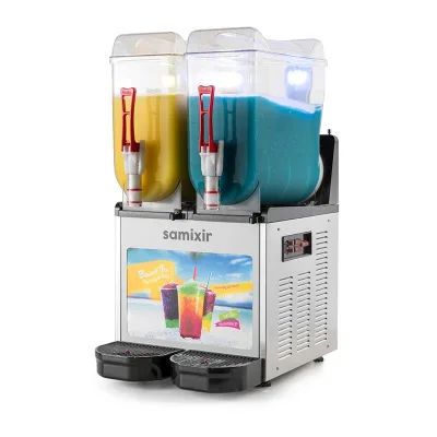 Samixir Allure Twin Ice Slush, Granita, Buzlaş &amp; Karsambaç Makinesi 12+12 L, İnox