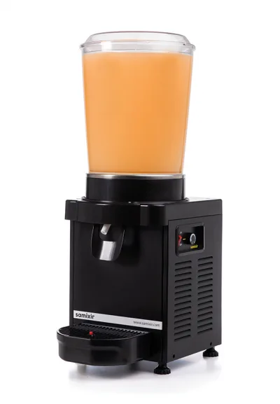 Samixir Panoramik Soğuk İçecek Dispenseri- Meşrubat Makinesi Analog - 10 Litre Siyah Gövde