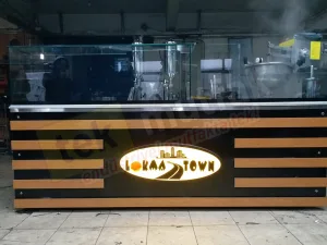 Lokma Tezgahı - Çikolata Dolgu Makineli Yeni Model Lokma Tezgahı Tek Parça 240 Cm