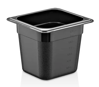 Polikarbon Siyah Gastronom Küvet 1/6 - 150 mm