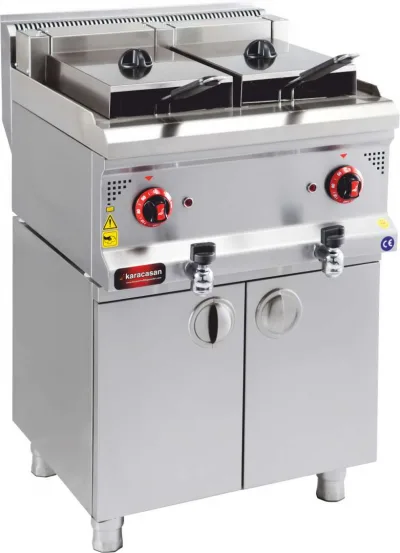 Karacasan Elektrikli Fritöz Dolaplı - 600 Serisi Ekonomik Çifli Fritöz - 9 + 9 Litre ''FİYAT SORUNUZ''