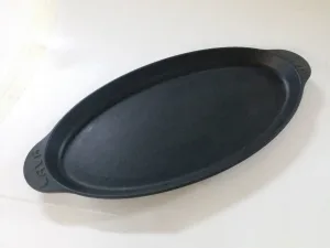Ahşap altlıklı döküm tavalı balık tavası seti