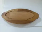 Ahşap altlıklı döküm tavalı balık tavası seti