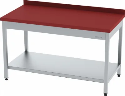 Polietilen Tablalı Paslanmaz Çalışma Tezgahı Taban Raflı Açık 120x70x85
