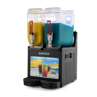 Samixir Allure Twin Ice Slush, Granita, Buzlaş &amp; Karsambaç Makinesi 12+12 L, Siyah