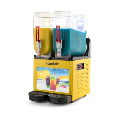 Samixir Allure Twin Ice Slush, Granita, Buzlaş &amp; Karsambaç Makinesi 12+12 L, Sarı