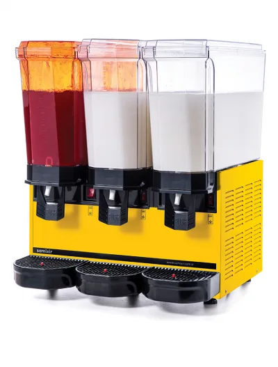 Samixir 3'lü Şerbet - Ayran Makinesi - 60 Litre Sarı Gövde Ş+A+A