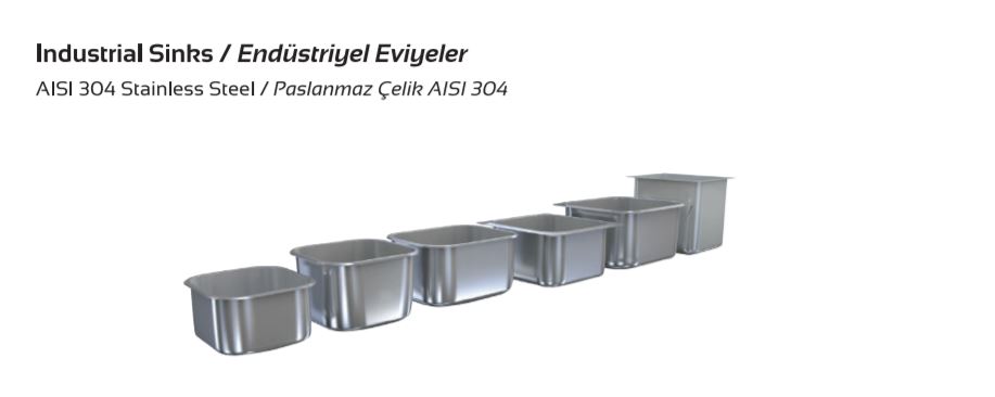 Evye Küveti 40 x 50 x 25 Paslanmaz Çelik 304 