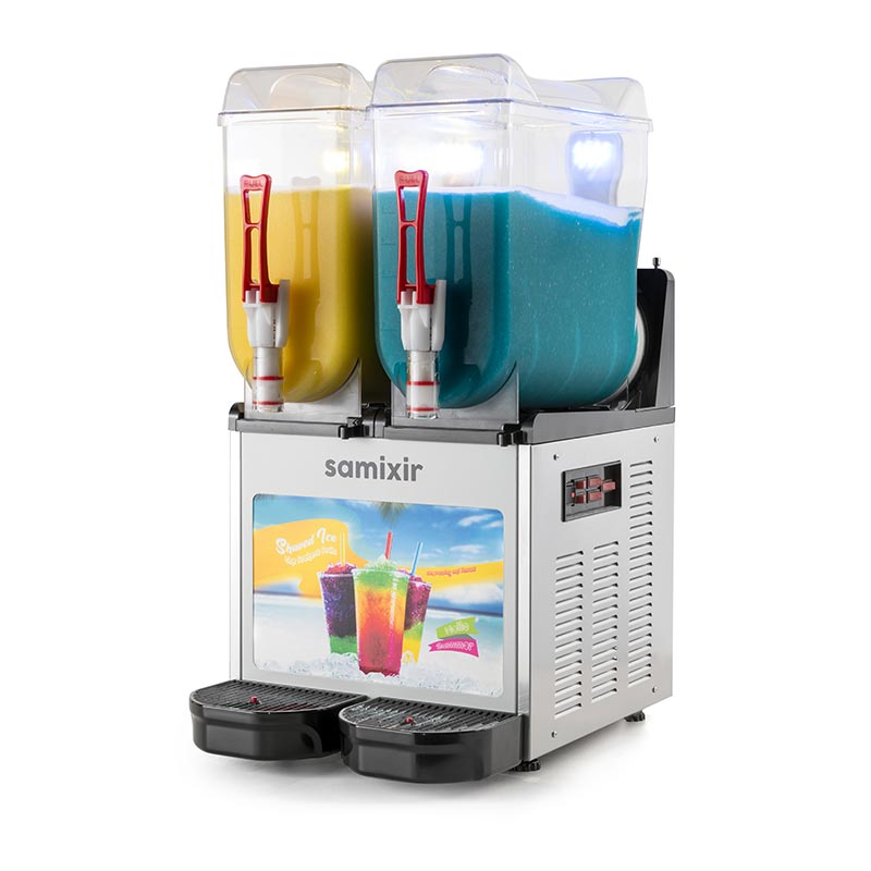 Samixir Allure Twin Ice Slush, Granita, Buzlaş &amp; Karsambaç Makinesi 12+12 L, İnox