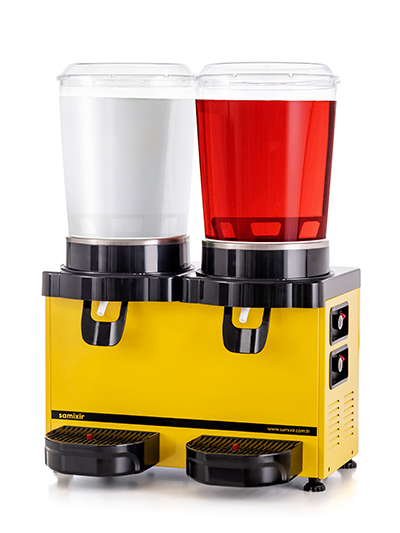 Samixir Panoramik Ayran - Meşrubat Makinesi Analog - 20 Litre Sarı Gövde