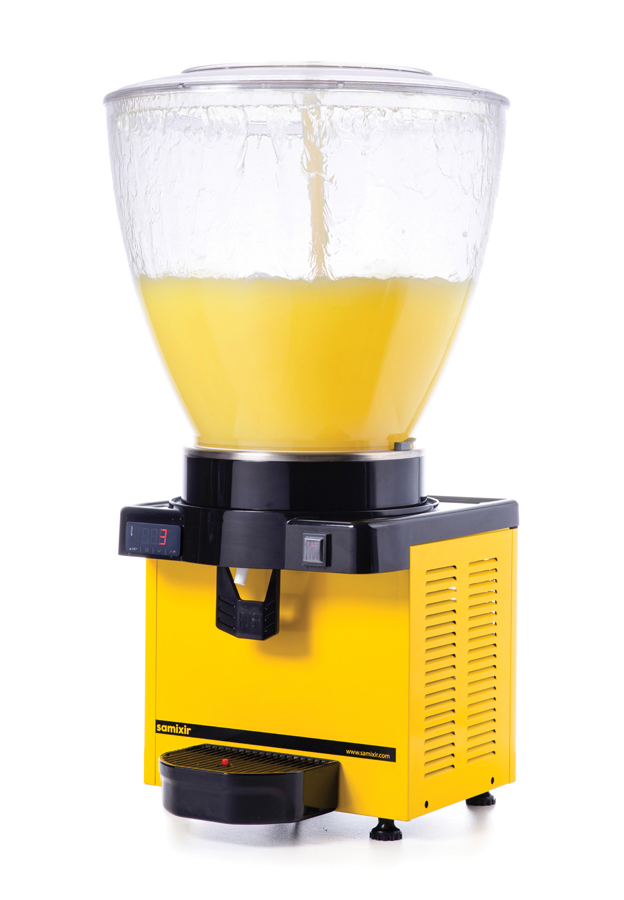 Samixir Panoramik Şerbet - Limonata Makinesi Dijital - 40 Litre Sarı Gövde