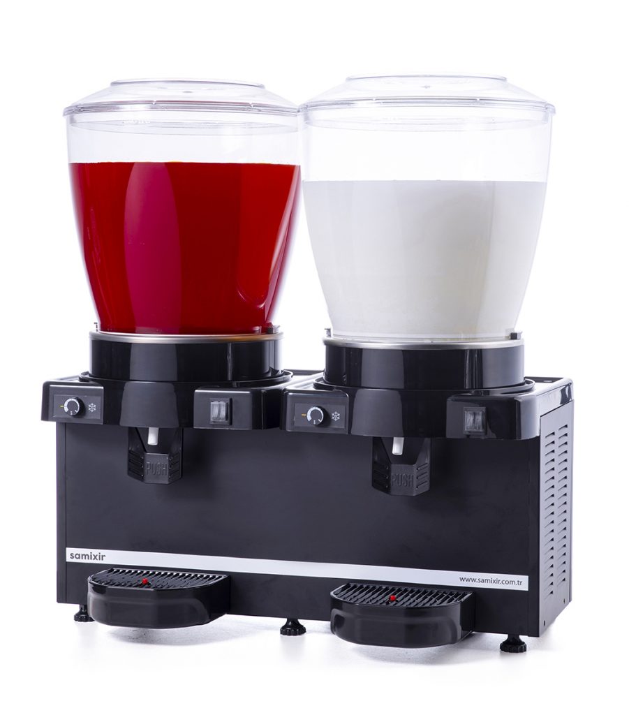 Samixir 2'li Ayran - Meşrubat Makinesi - 44 Litre Siyah Gövde A+A