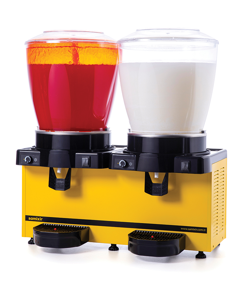 Samixir 2'li Şerbet - Ayran Makinesi - 44 Litre Sarı Gövde Ş+A