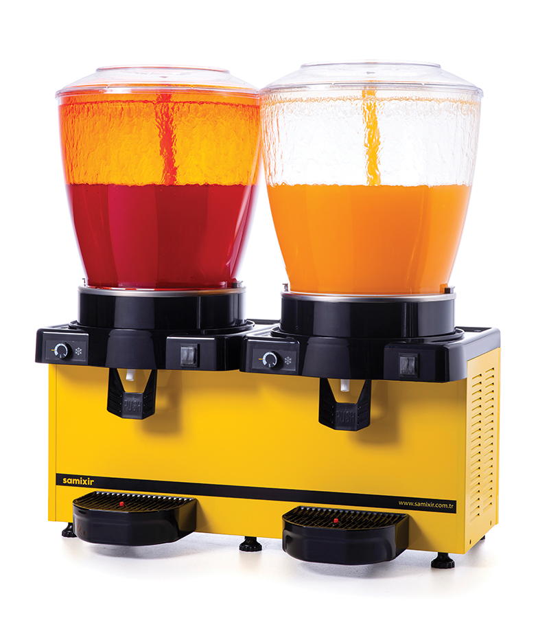 Samixir 2'li Şerbet - Limonata Makinesi - 44 Litre Sarı Gövde Ş+Ş