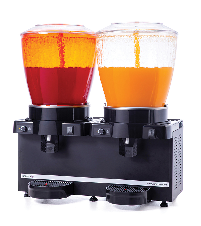 Samixir 2'li Şerbet - Limonata Makinesi - 44 Litre Siyah Gövde Ş+Ş