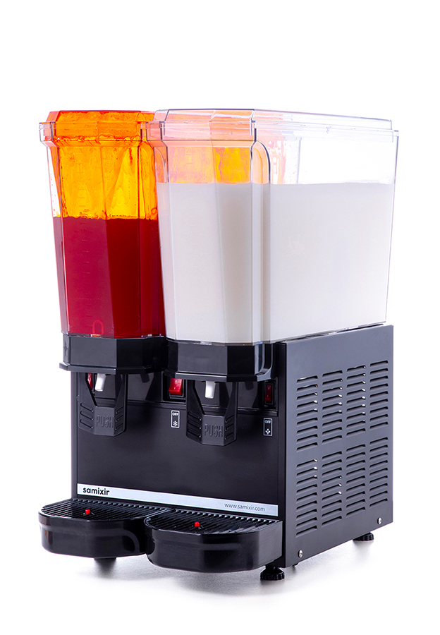 Samixir 2'li Şerbet - Ayran Makinesi 40 Litre Siyah Gövde Ş+A