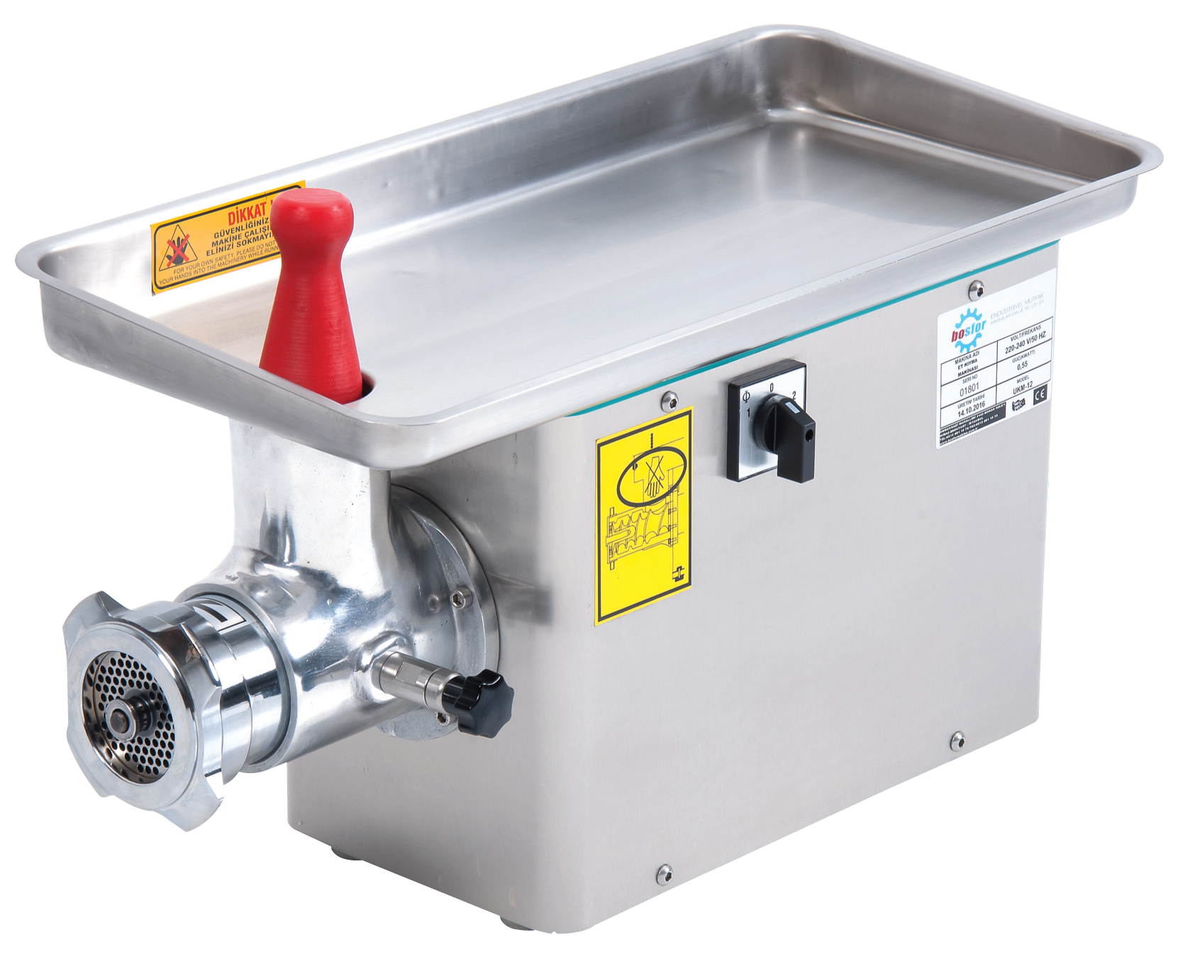 Bosfor 12 No Kıyma Makinesi UKM-12P KOMPLE PASLANMAZ