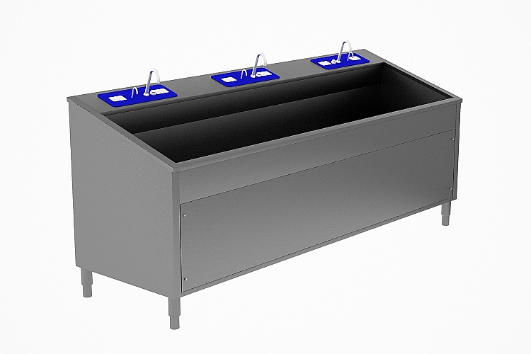 Doktor El Yıkama Ünitesi - Paslanmaz Çelik Doktor El Yıkama Ünitesi (3 Musluklu) ''FİYAT SORUNUZ''