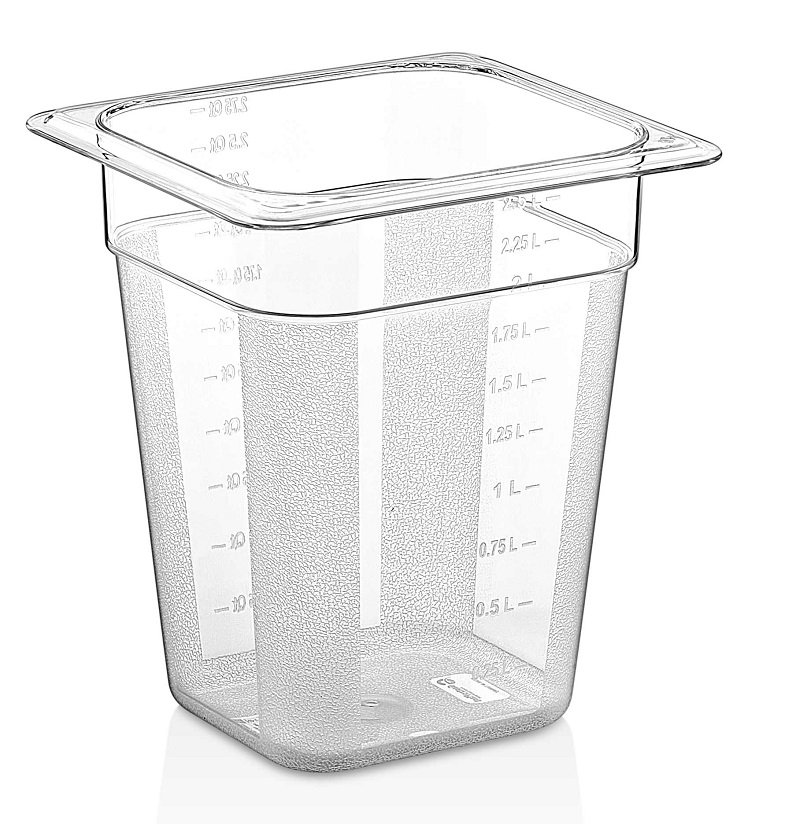 Polikarbon Gastronom Küvet 1/6 - 200 mm Şeffaf