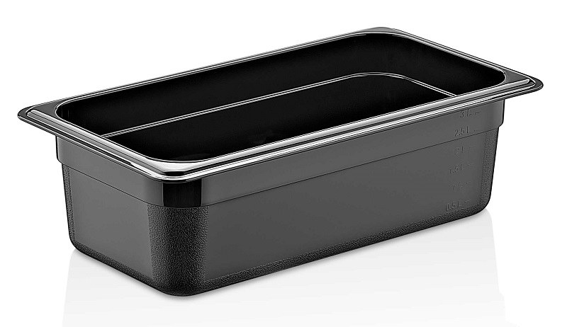 Polikarbon Siyah Gastronom Küvet 1/3 - 100 mm