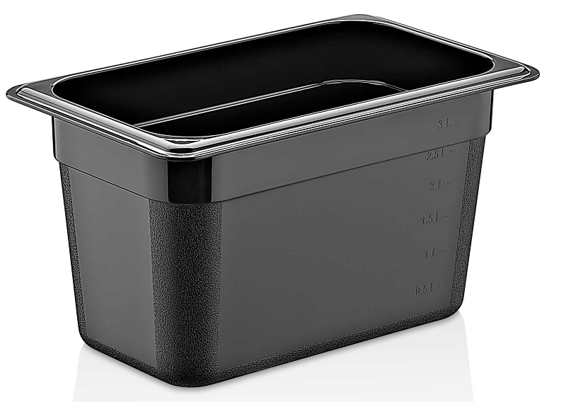 Polikarbon Siyah Gastronom Küvet 1/4 - 150 mm