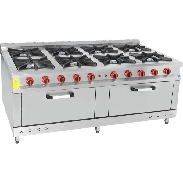 Himaksan 8 Ocaklı 2 Fırınlı Kuzine, Gazmer Onaylı Gazlı Lpgli veya Doğalgazlı Ce Belgeli 200X100X85 ''FİYAT VE STOK SORUNUZ''