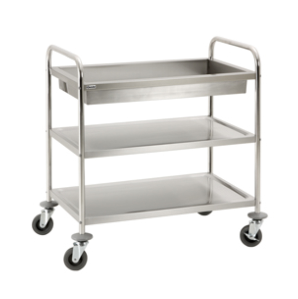 Arisco İki Raflı ve Bir Derin Havuzlu Paslanmaz Çelik Servis Arabası