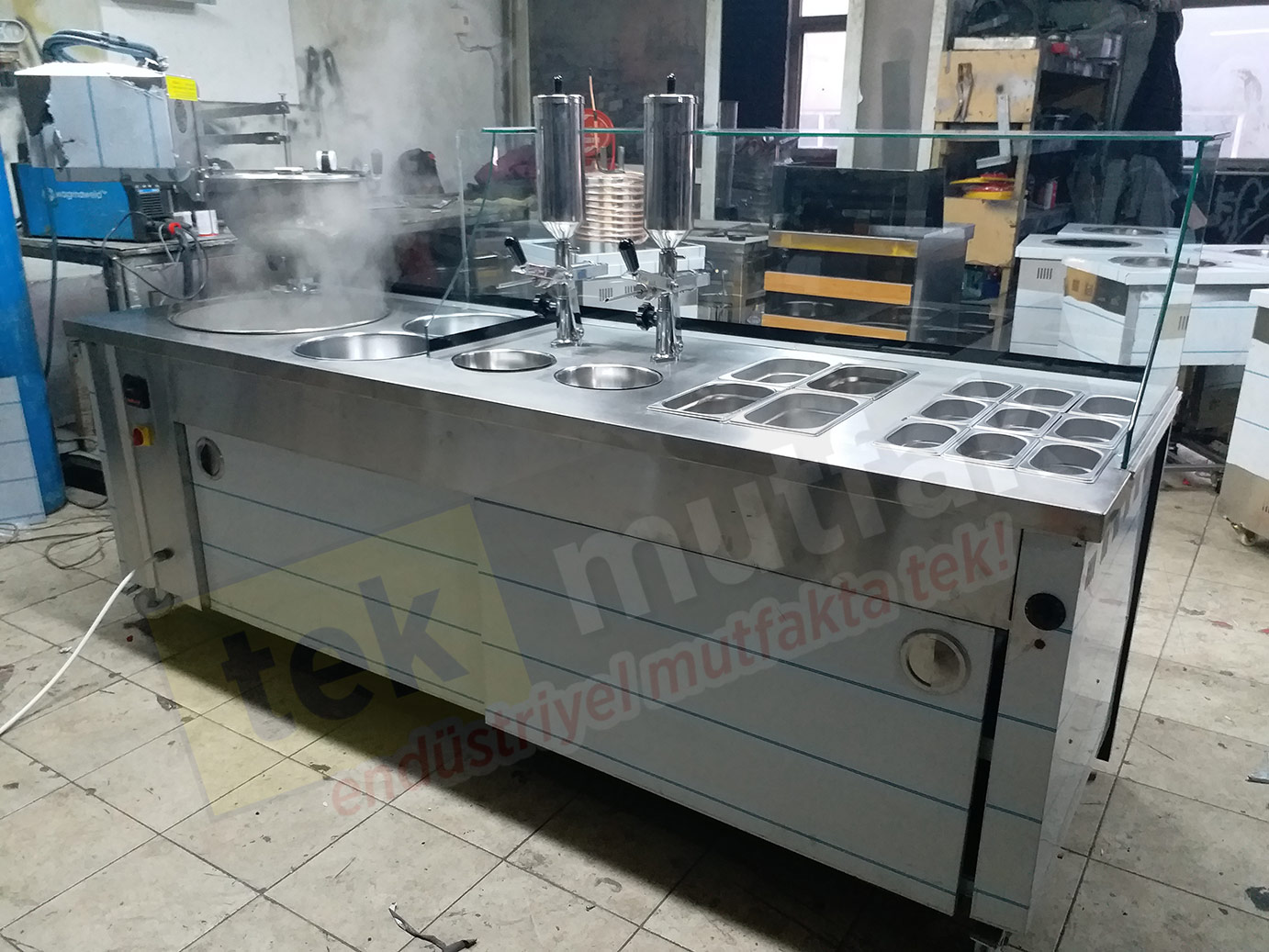 Lokma Tezgahı - Çikolata Dolgu Makineli Yeni Model Lokma Tezgahı Tek Parça 240 Cm