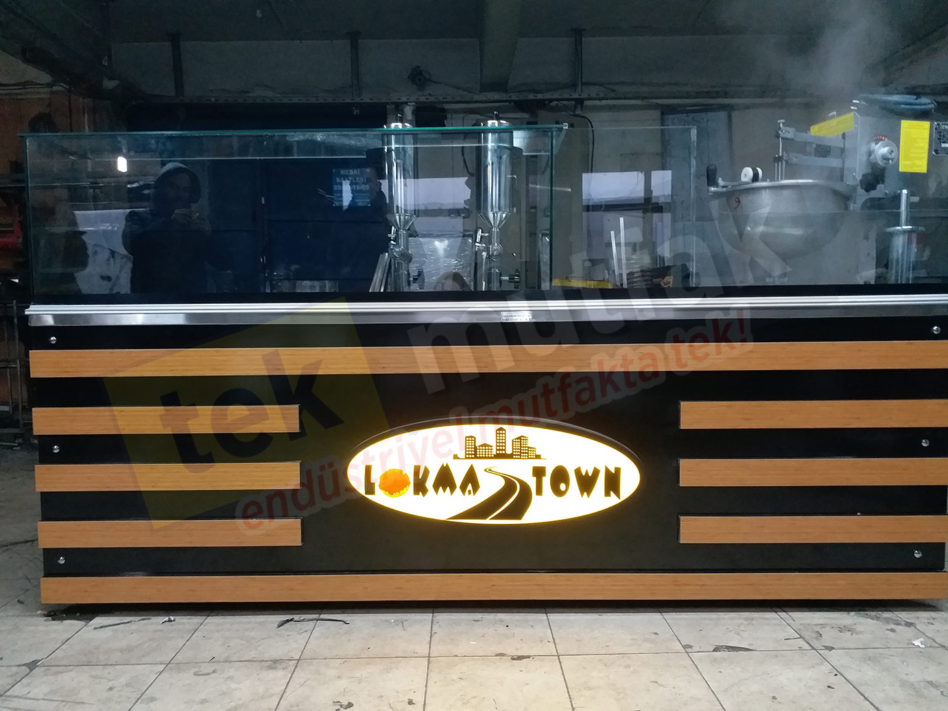 Lokma Tezgahı - Çikolata Dolgu Makineli Yeni Model Lokma Tezgahı Tek Parça 240 Cm