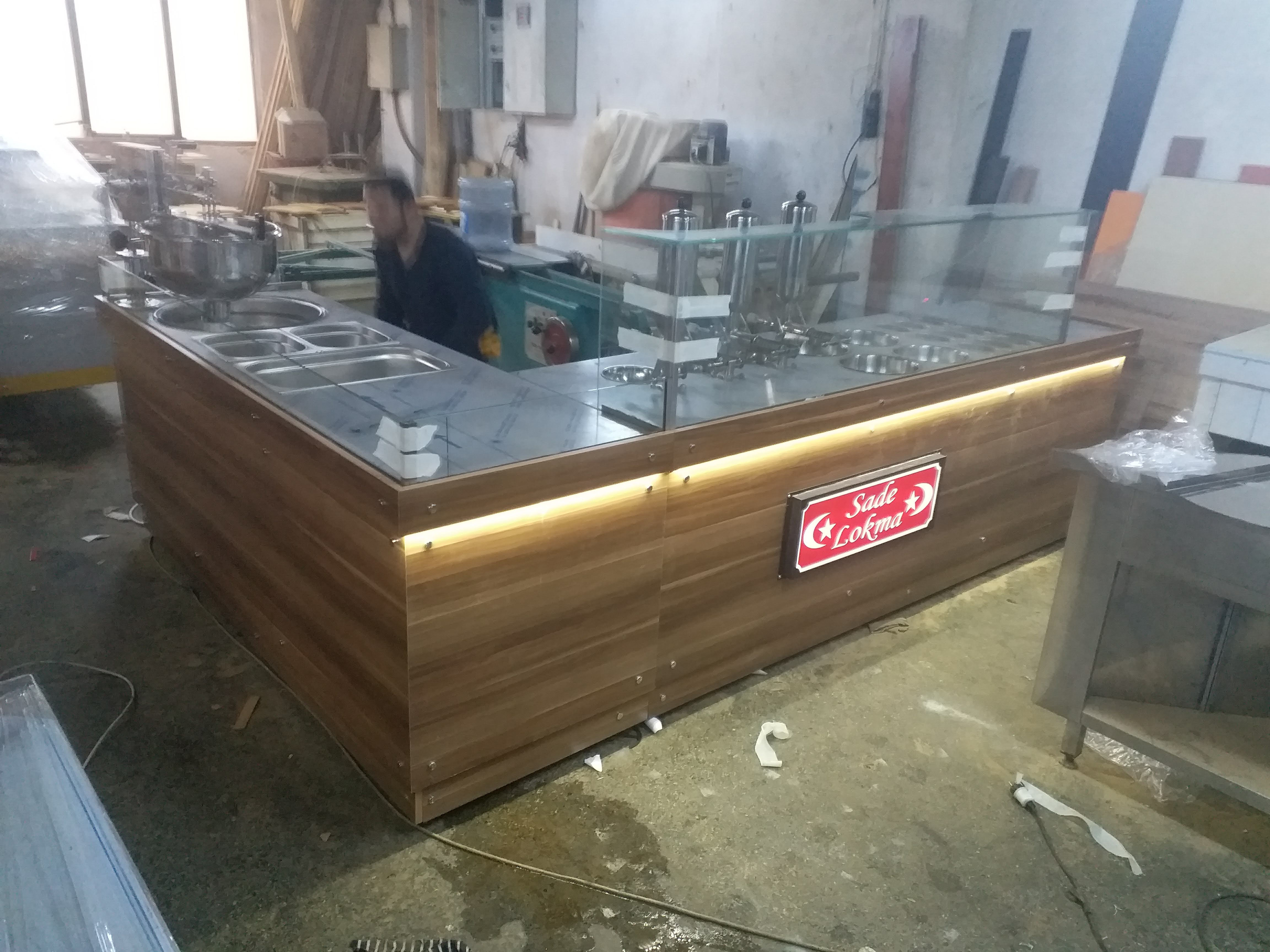 Çikolatalı Lokma Tezgahı - 2 Parça Tezgah - 3 Adet Lokma Dolum Makinesi