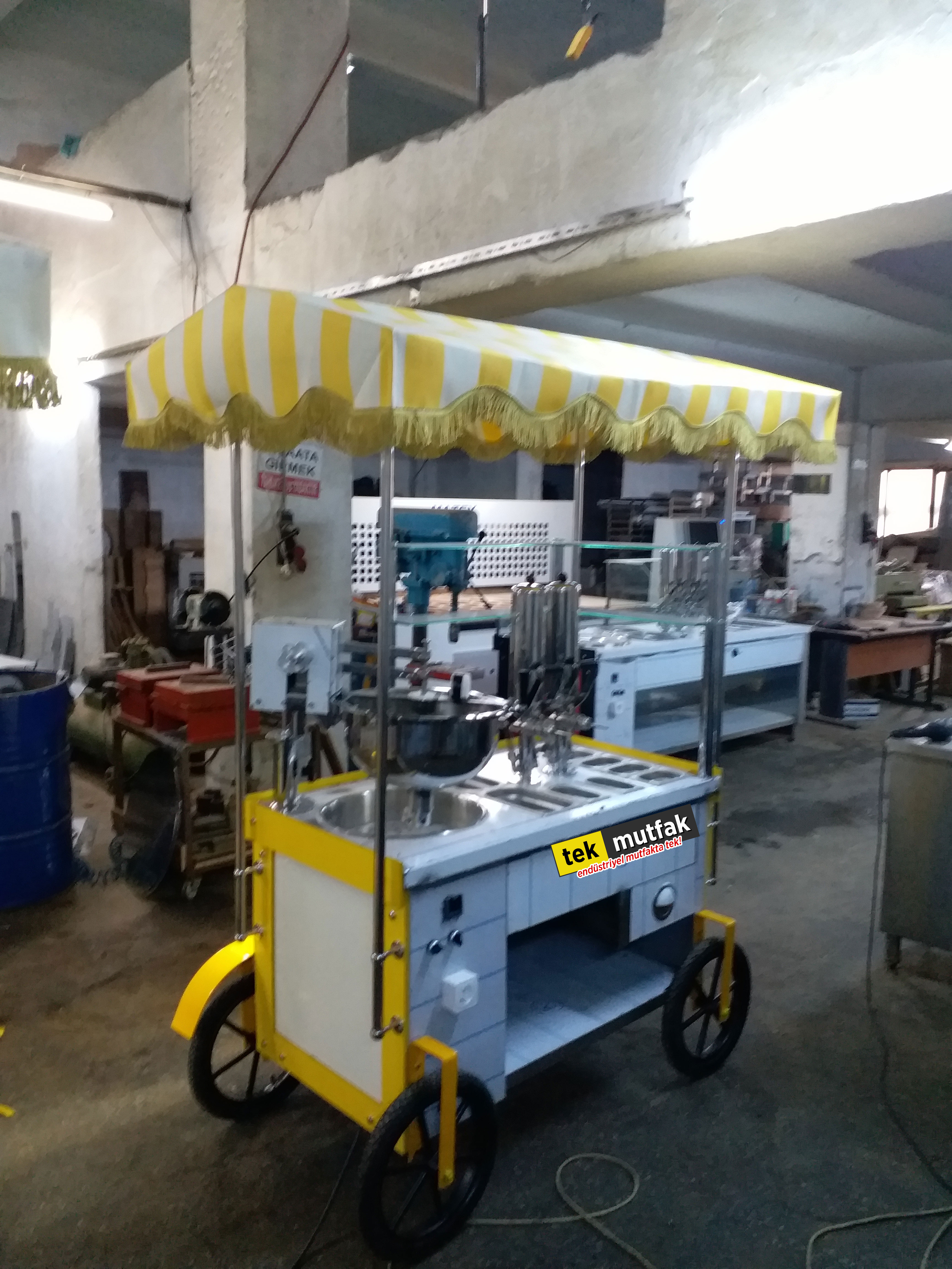 Seyyar Çikolatalı Lokma Tezgahı - 2 Adet Çikolata Dolum Makinesi - 120 Cm