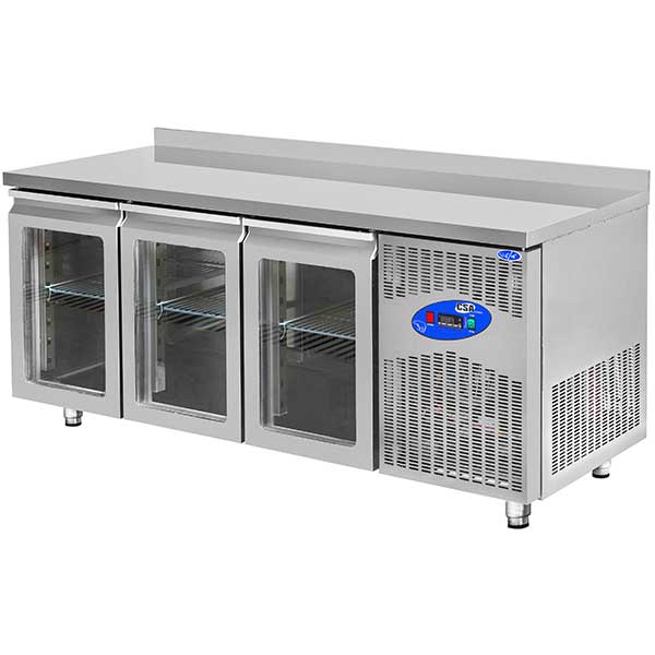 CSA İnox Tezgah Tip Buzdolabı 400 Litre 3 Kapılı Camlı ''FİYAT SORUNUZ''