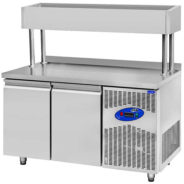 CSA İnox Tezgah Tip Buzdolabı Yükseltilmiş Make Up 281 Litre 2 Kapılı 304 Paslanmaz ''FİYAT SORUNUZ''