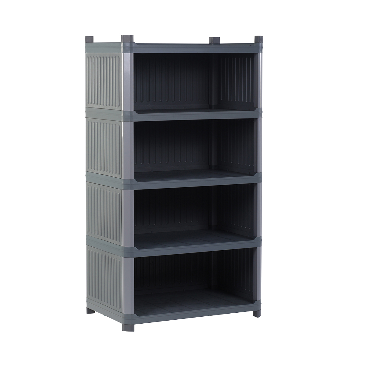 Plastik 5 Katlı Kapalı Sabit Raf, Gri