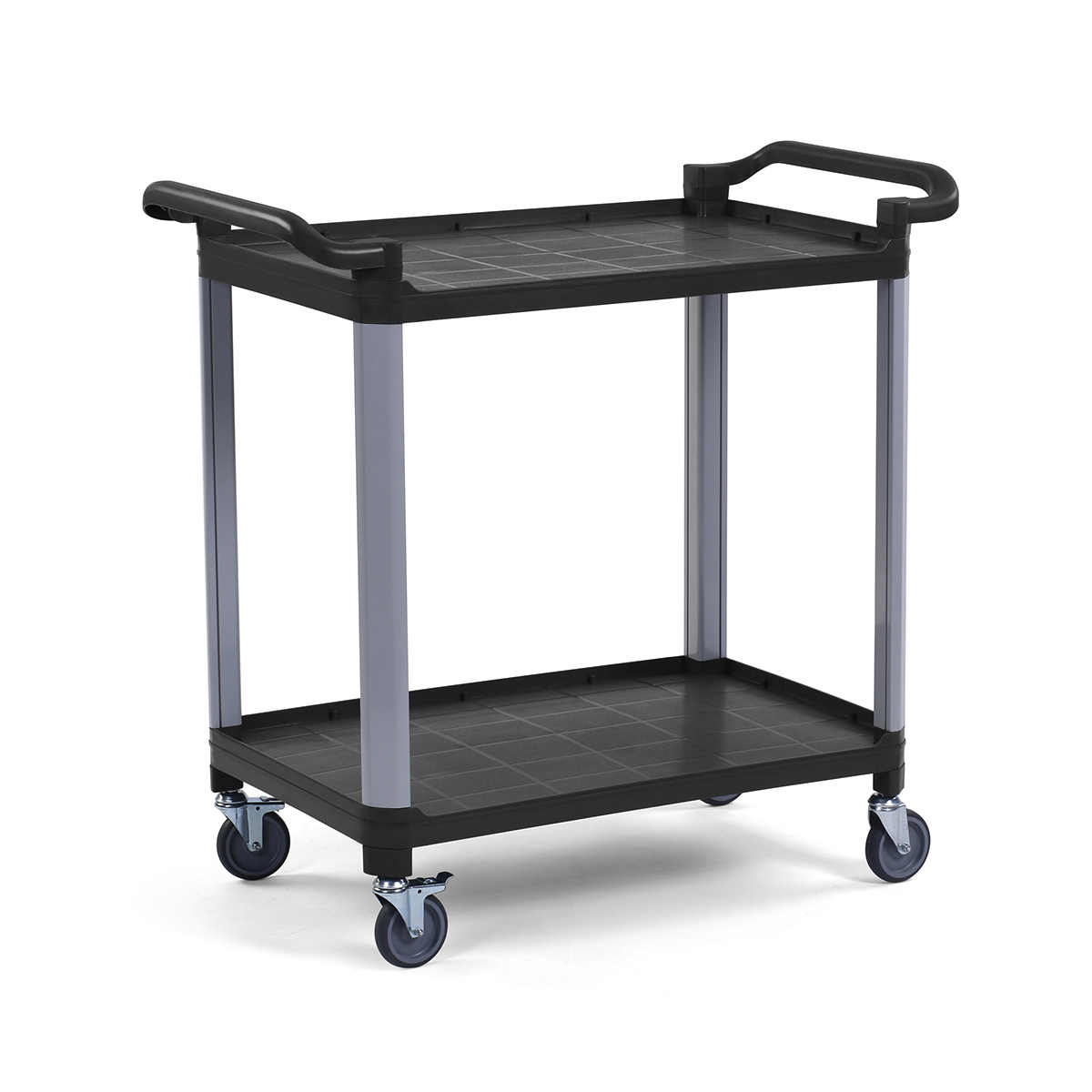 Plastik Servis Arabası 2 Katlı Açık, Siyah